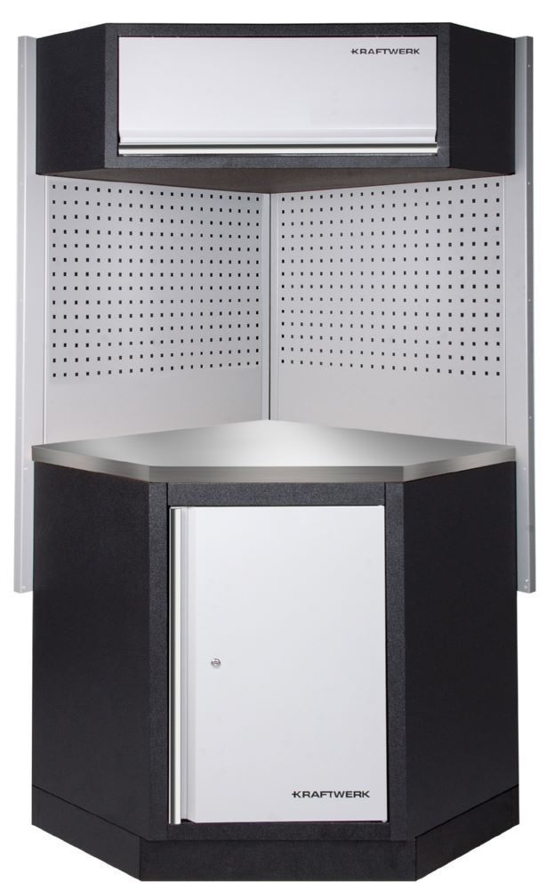 Produktbild Kraftwerk MOBILIO Kompakt Eckelement mit Lochwand Edelstahl 430