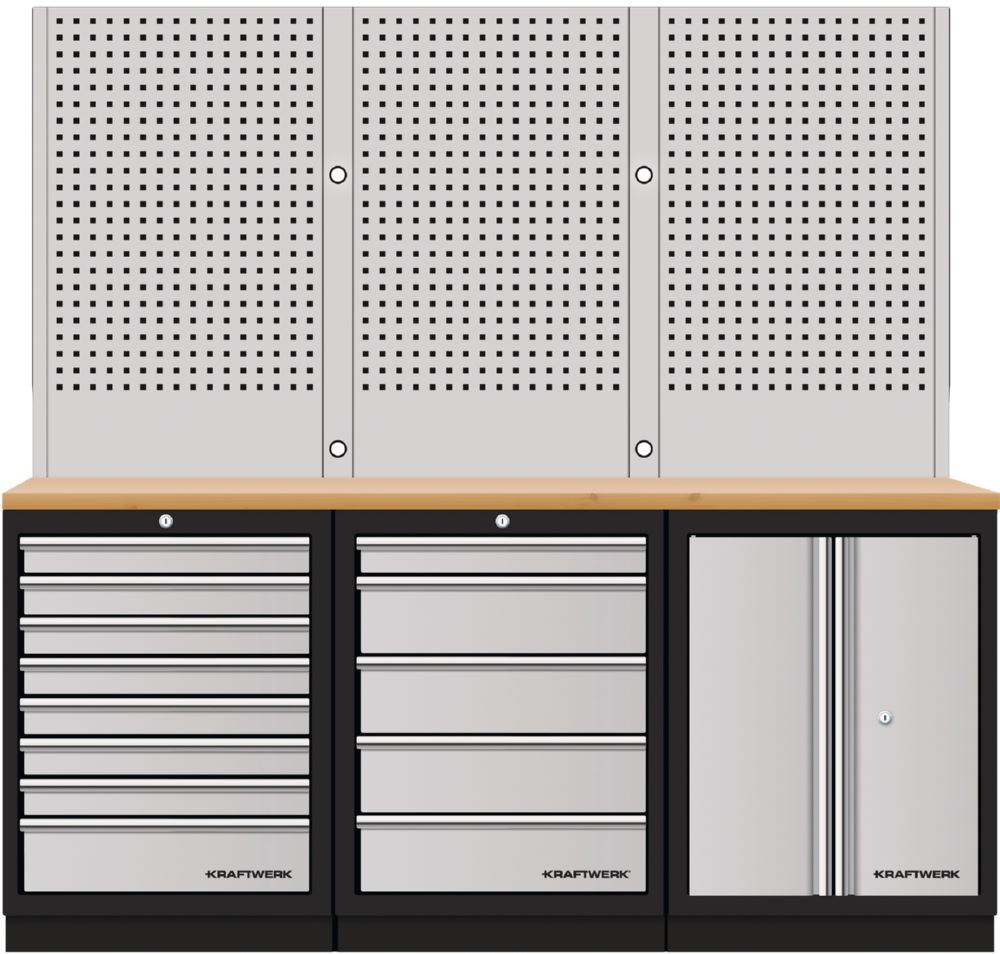 Produktbild Kraftwerk MOBILIO 3er Kompakt Kombi mit Lochwand Buche Multiplex