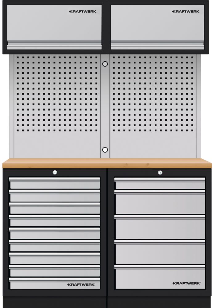 Produktbild Kraftwerk MOBILIO 2er Kompakt Kombi mit Lochwand Buche Multiplex