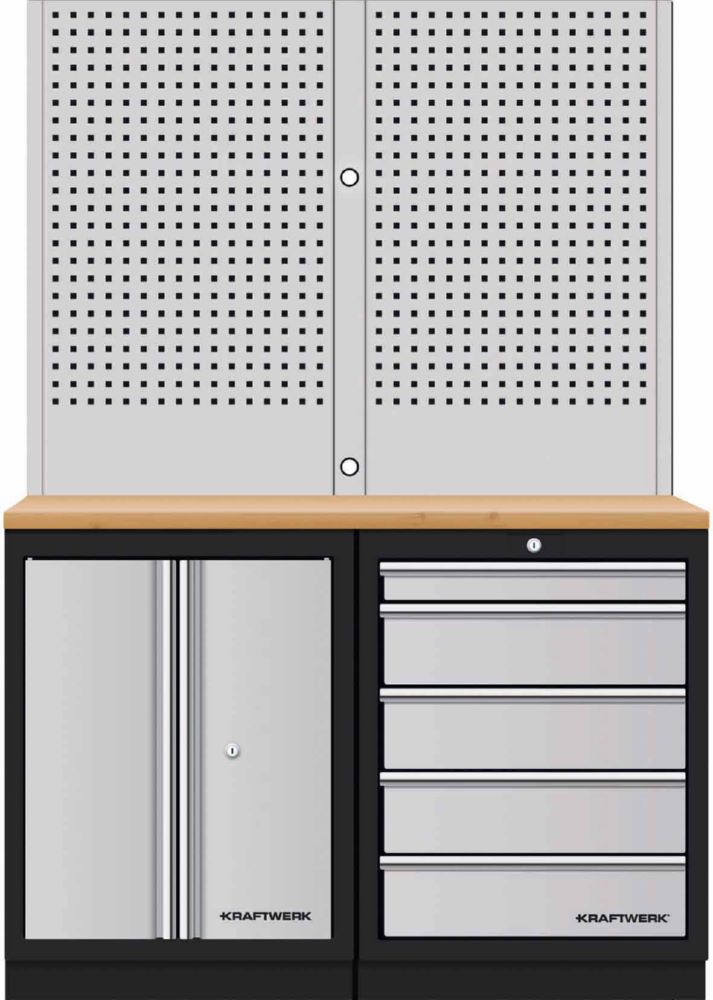 Produktbild Kraftwerk MOBILIO 2er Kompakt-Kombi mit Lochwand Buche Multiplex