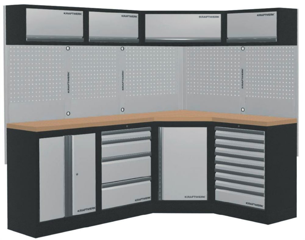 Produktbild Kraftwerk MOBILIO 4er Kompakt Kombi mit Lochwand Buche Multiplex