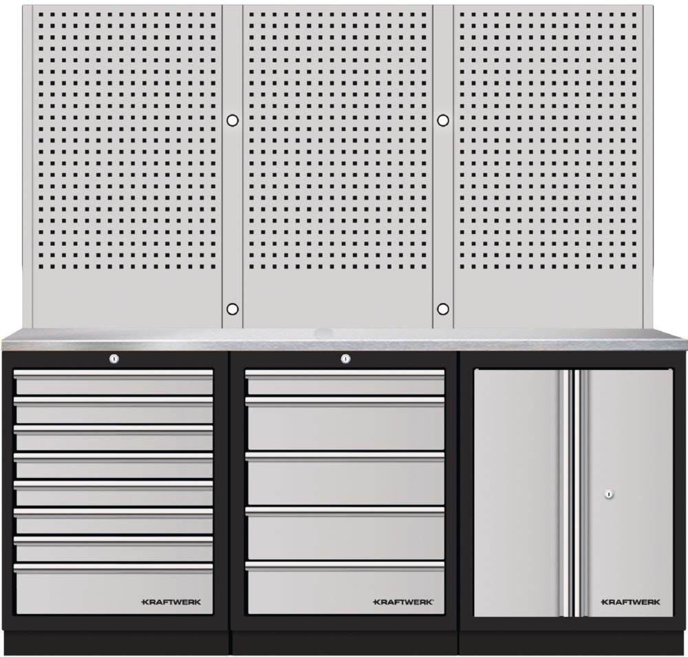 Produktbild Kraftwerk MOBILIO 3er Kompakt Kombi mit Lochwand Edelstahl 430