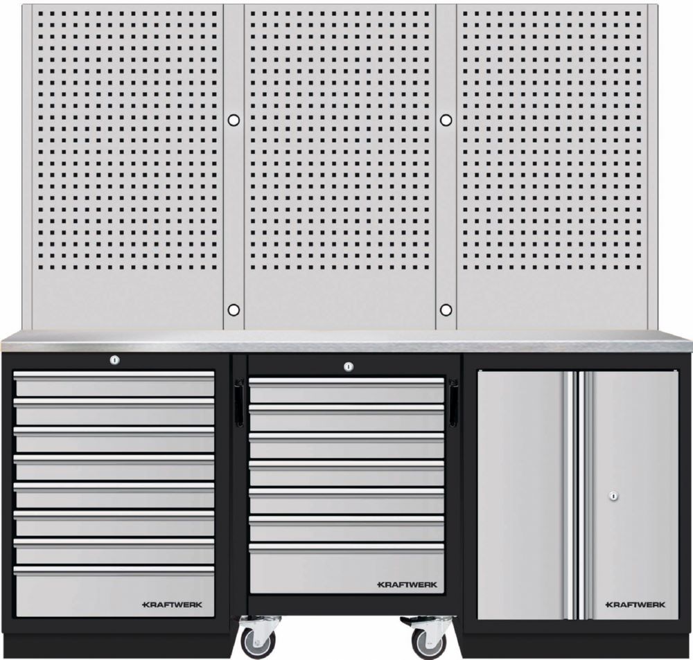 Produktbild Kraftwerk MOBILIO 3er Kompakt Kombi mit Lochwand Edelstahl 430