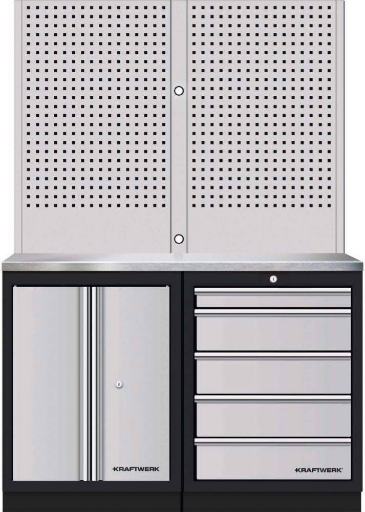 Produktbild Kraftwerk MOBILIO 2er Kompakt Kombi mit Lochwand Edelstahl 430