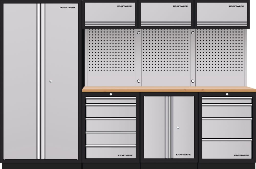 Produktbild Kraftwerk MOBILIO 4er Komplett Kombi mit Lochwand Buche Multiplex