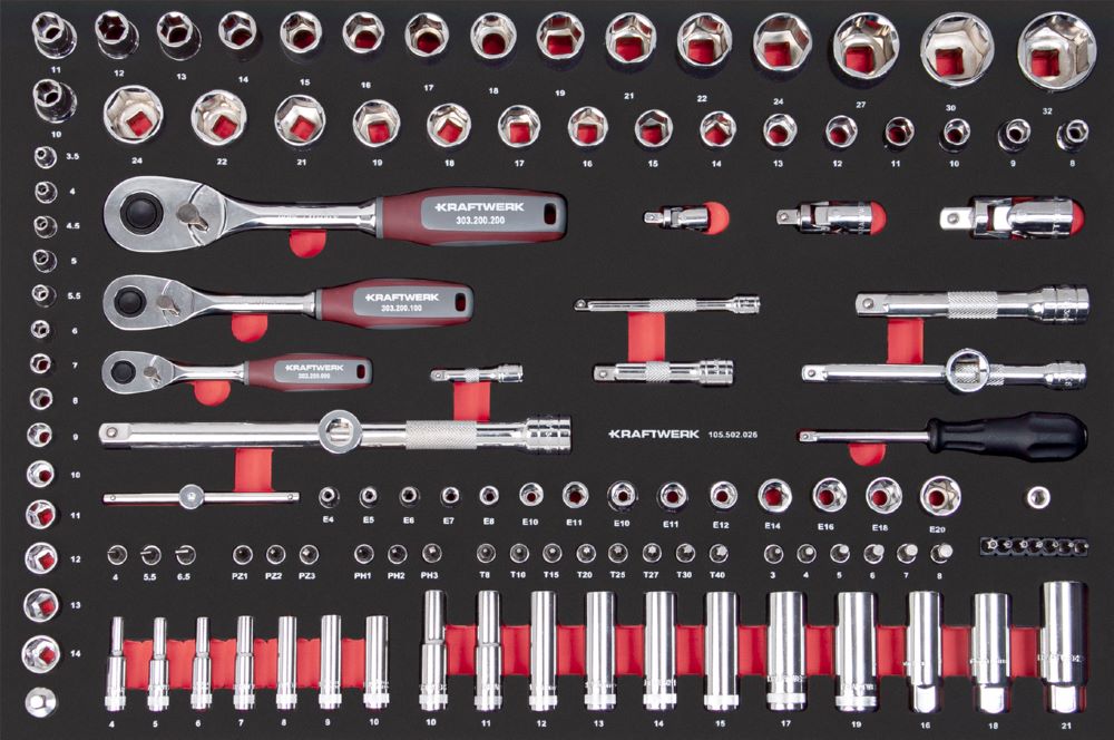 Produktbild Kraftwerk Steckschlüssel Set Einlage 1/4 Zoll 3/8 Zoll 1/2 Zoll 125 teilig