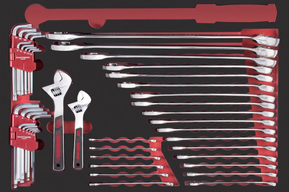 Produktbild Kraftwerk PRO LINE EVA Ring Maulschlüssel ohne Drehmoment Satz 60 x 40 43 Teile