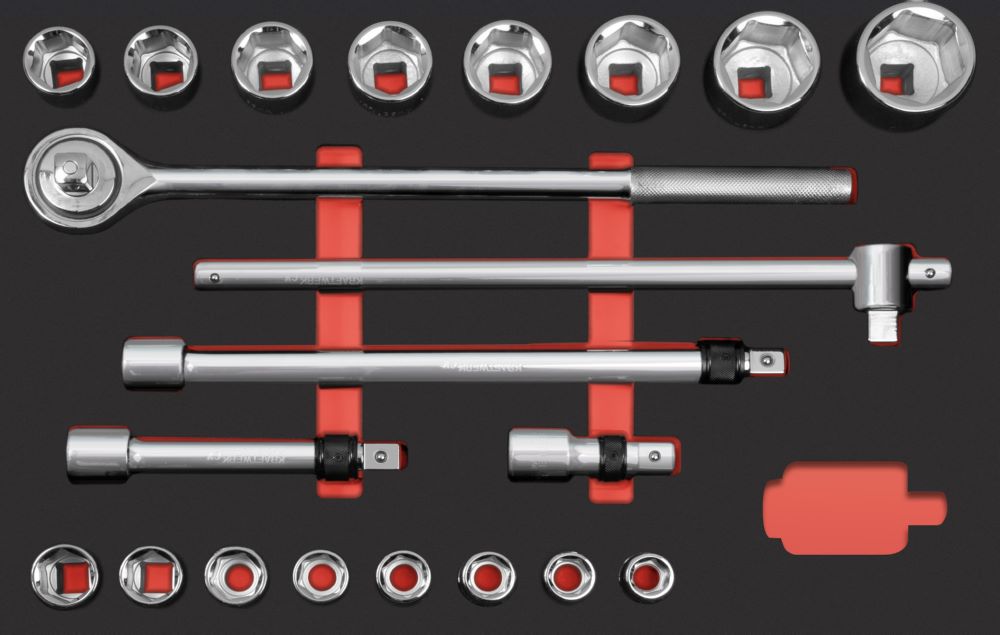 Produktbild Kraftwerk PRO LINE EVA 3/4 Zoll Steckschlüssel Einlage 60 x 40 cm 21 Teile