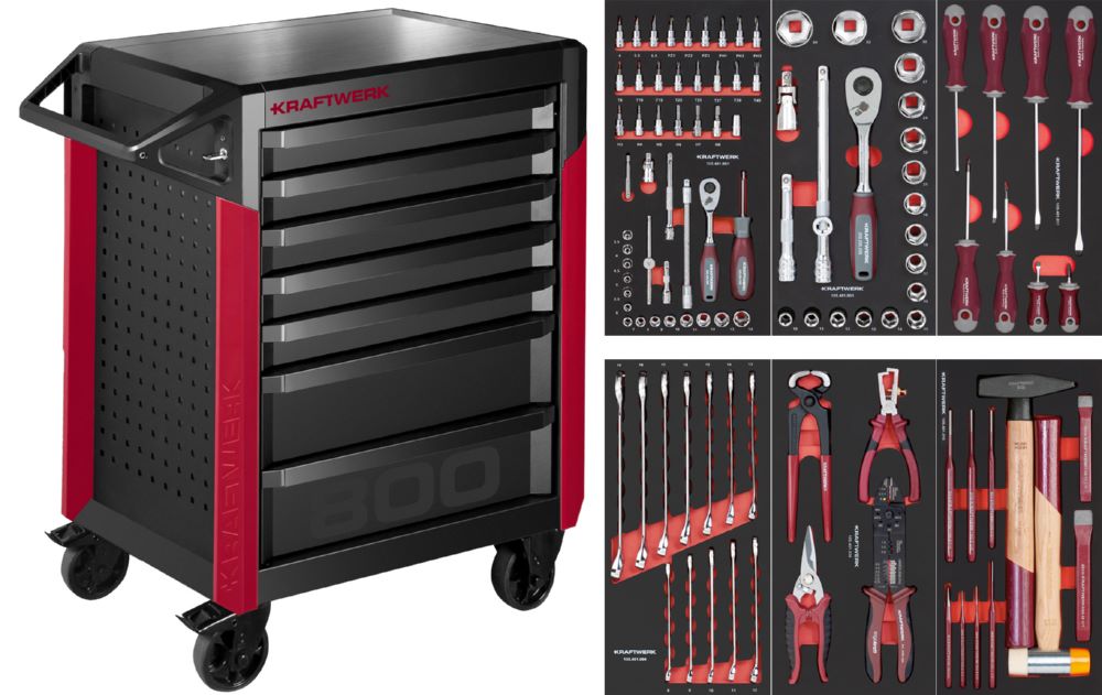 Produktbild Kraftwerk PRO LINE Werkstattwagen PT800 mit 7 Schubladen 103 Teile