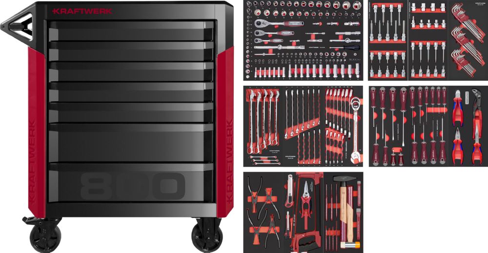 Produktbild Kraftwerk PRO LINE Werkstattwagen PT800 mit 7 Schubladen 283 Teile