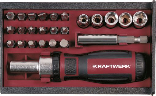 Produktbild Kraftwerk Ratschen Schraubendreher Bit Box 1/4 Zoll 25 teilig