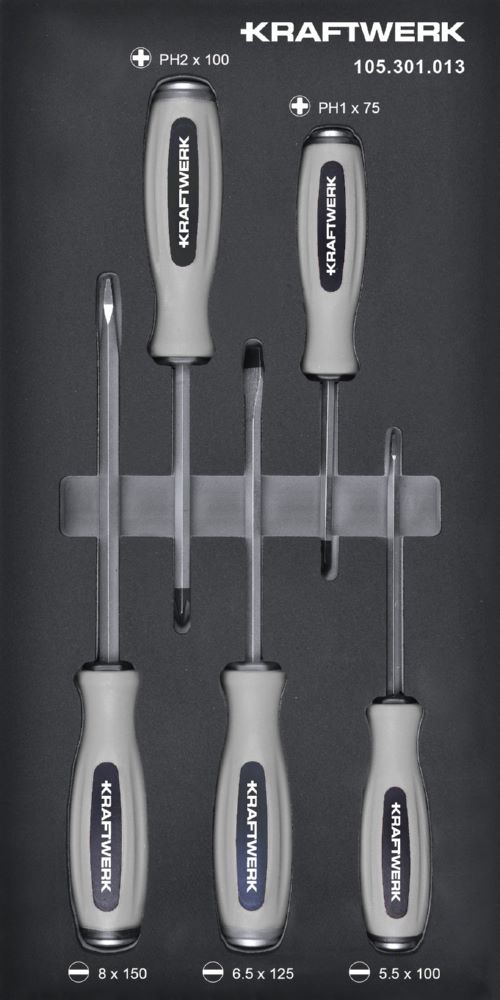 Produktbild Kraftwerk Schlag Schraubendreher 5 teilig 20 x 40 Einlage