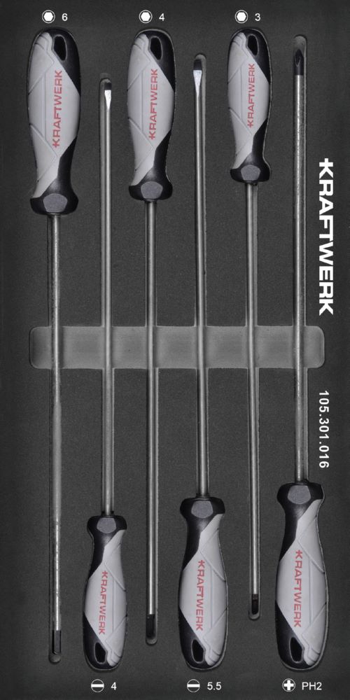 Produktbild Kraftwerk Schraubendreher Schlitz PH Sechskant 6 teilig 20 x 40 Einlage