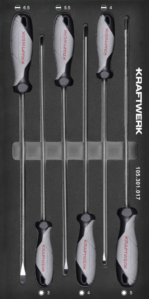 Produktbild Kraftwerk Schraubendreher Schlitz-Sechskant 6 teilig 20 x 40 Einlage
