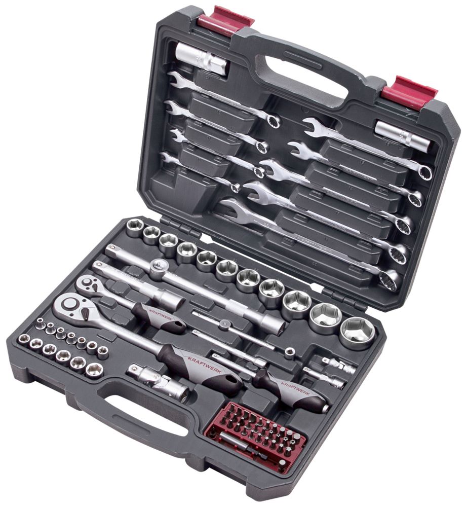 Produktbild KRAFTWERK Steckschlüsselsatz Basic 1/4 Zoll und 1/2 Zoll 80 Teile