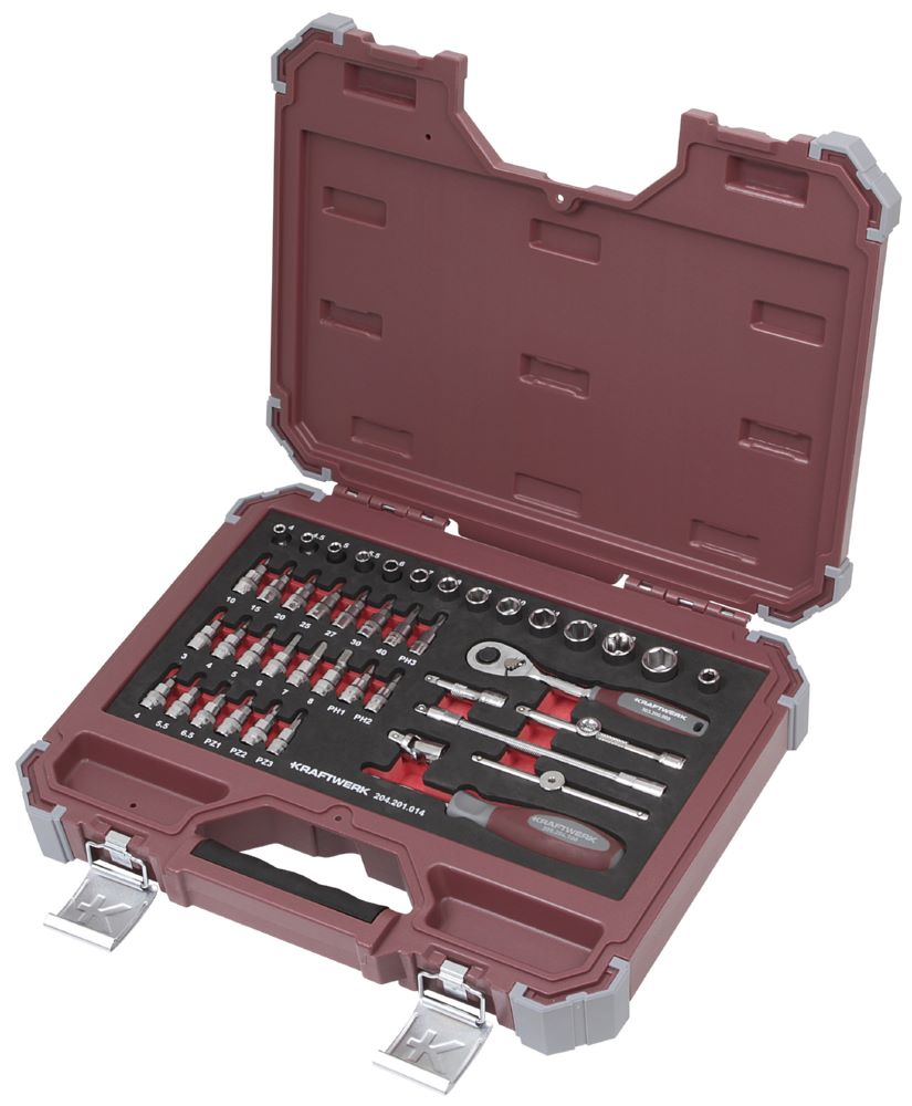Produktbild Kraftwerk Steckschlüssel Satz 1/4 Zoll 44 teilig im Koffer