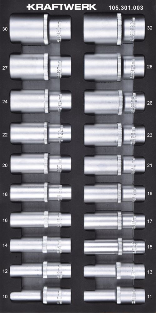 Produktbild Kraftwerk Steckschlüsseleinsatz sechskant metirsch lang 1/2 Zoll 20 teilig