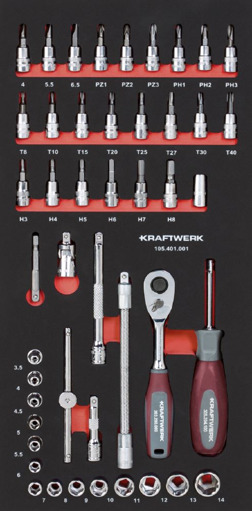 Produktbild Kraftwerk Steckschlüsselsatz 1/4 Zoll 46 teilig