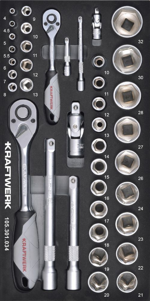 Produktbild Kraftwerk Umschaltknarrensatz 40 teilig 1/4 Zoll und 1/2 Zoll