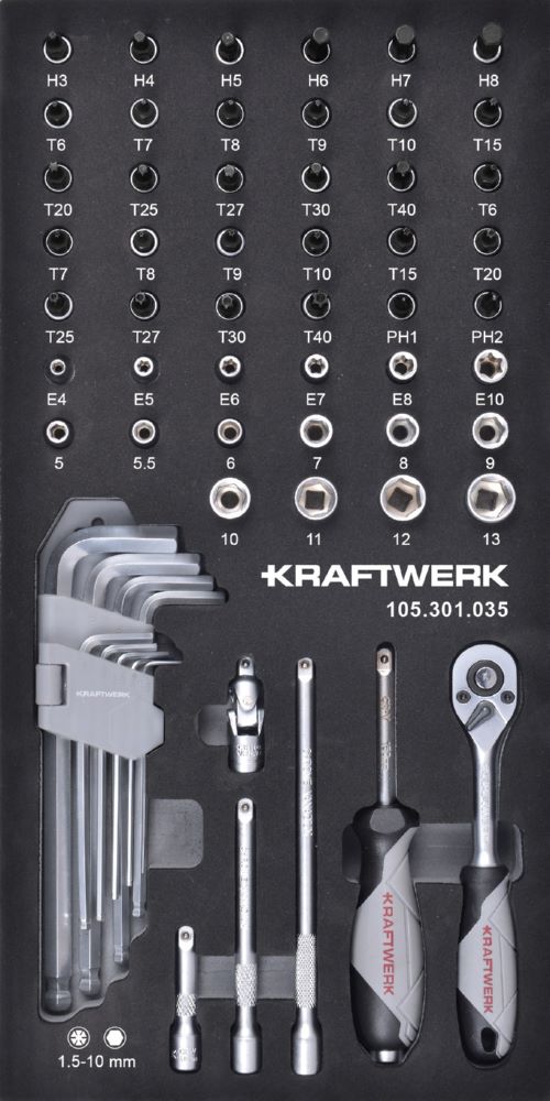 Produktbild Kraftwerk Umschaltknarrensatz 1/4 Zoll 61 teilig
