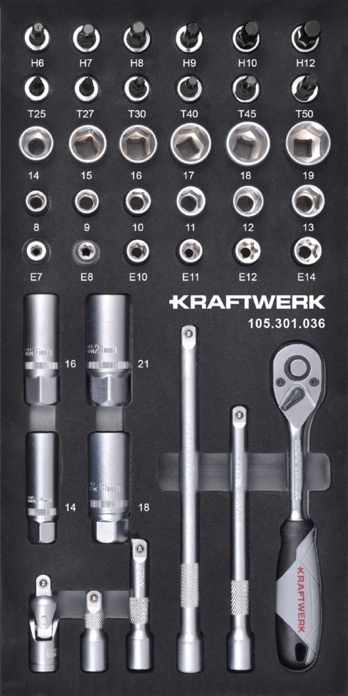 Produktbild Kraftwerk Umschaltknarrensatz 3/8 Zoll 40 teilig