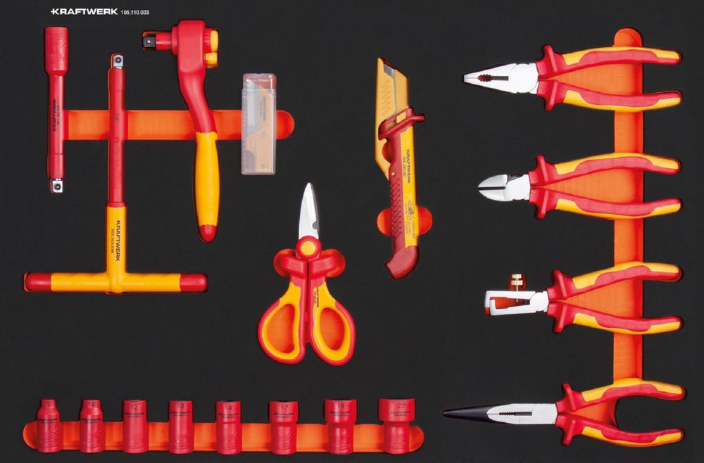 Produktbild Kraftwerk VDE Steckschlüssel und Zangen Einlage 18 teilig