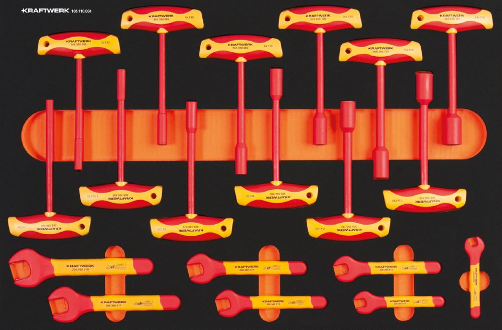 Produktbild Kraftwerk VDE Einmaul und T-Griff Steckschlüssel 19 teilig