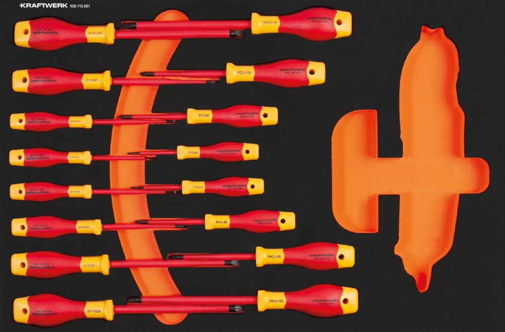 Produktbild Kraftwerk VDE Einlage mit Schraubendreher Schlitz / Ph / Pz 16 teilig