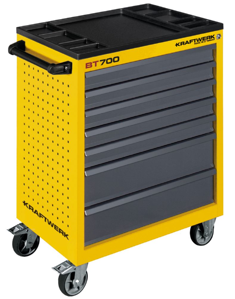 Produktbild Kraftwerk Werkstattwagen BT700 in gelb 60/40 mit 7 Schubladen bild 1