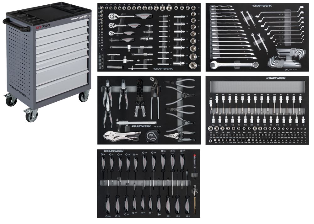 Produktbild Kraftwerk Werkstattwagen BT700 mit 7 Schubladen 274 teilig