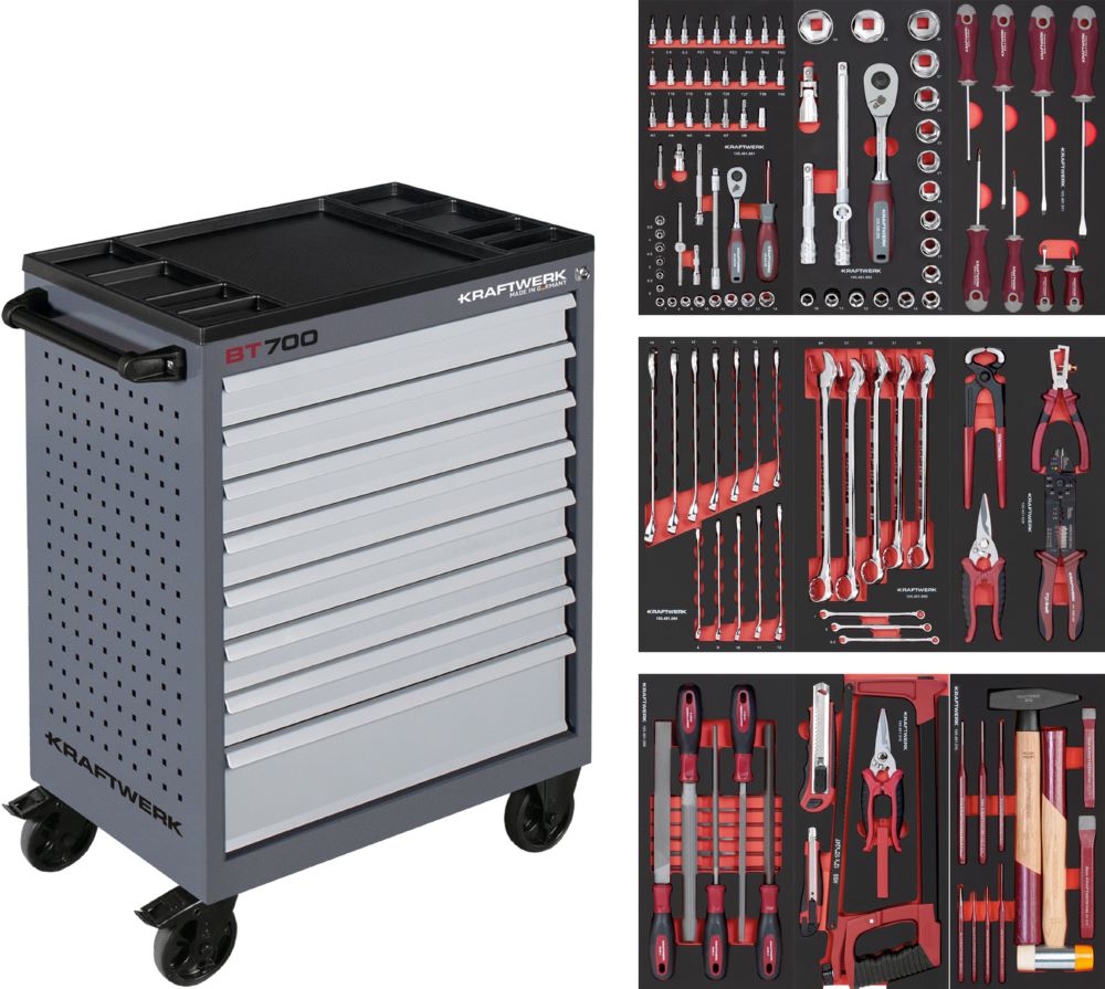 Produktbild Kraftwerk BT LINE Werkstattwagen BT700 mit 8 Schubladen 143 Teile