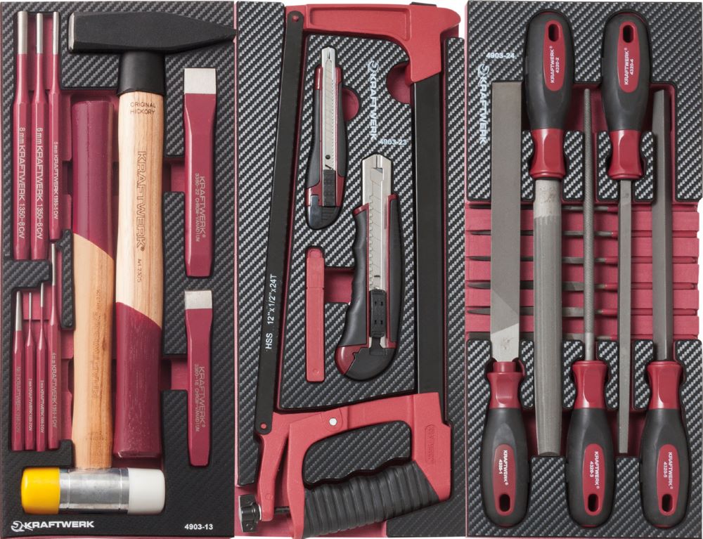 Produktbild Kraftwerk Werkzeugsatz Schlag und Schneidwerkzeug mit Feilen 40 Teile