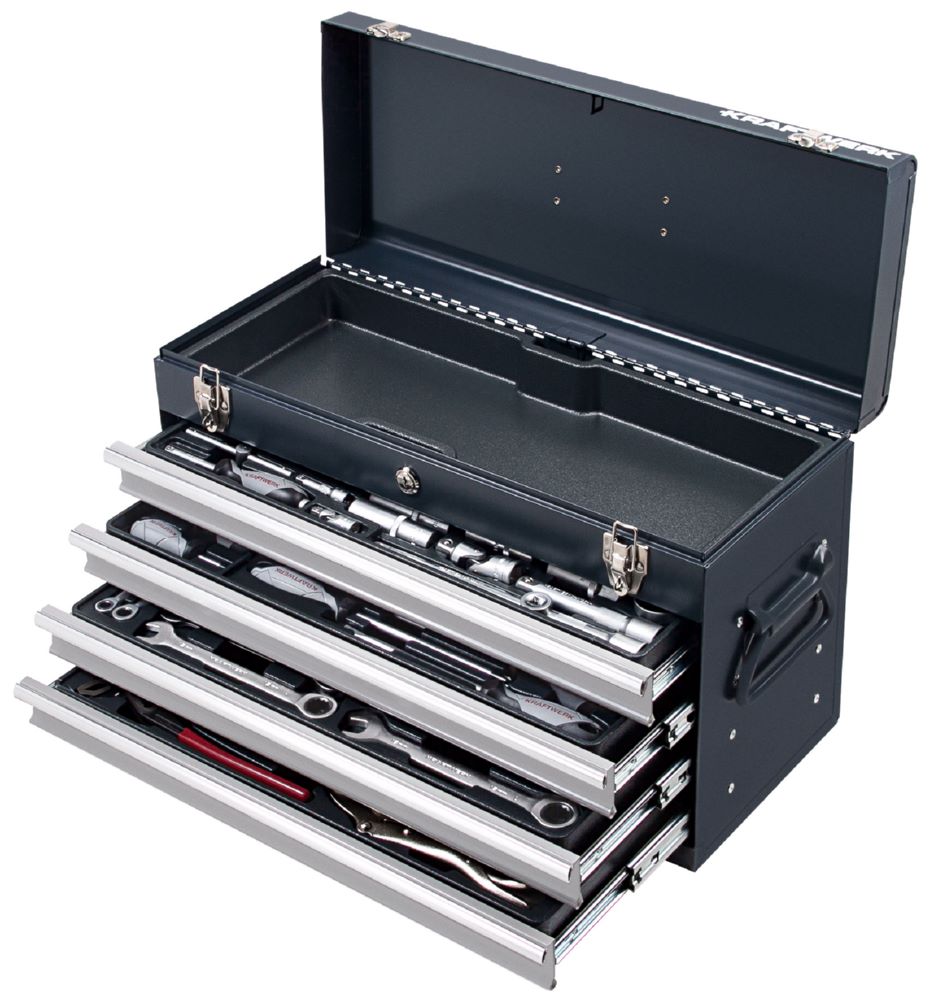 Produktbild Kraftwerk Werkzeugkiste Basic-Line 100 teilig 1/4 Zoll und 1/2 Zoll