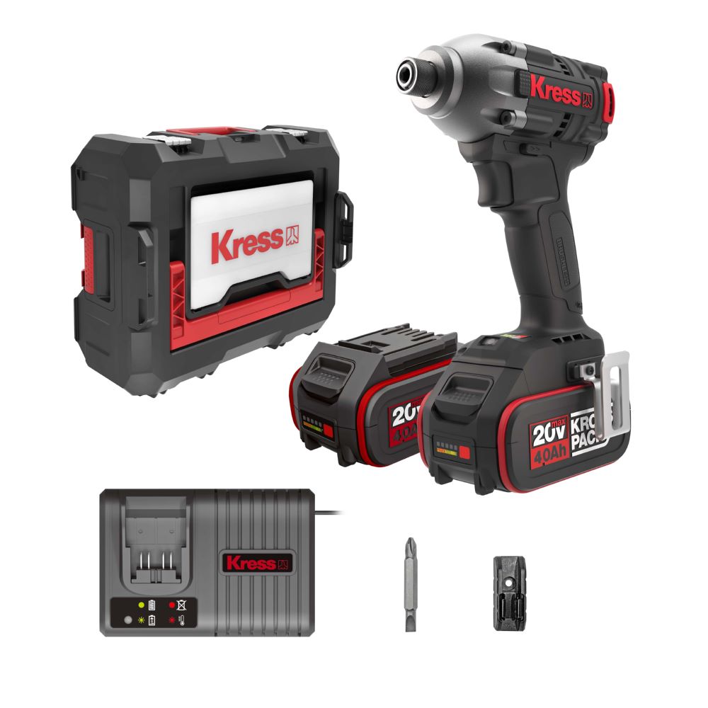 Produktbild Kress KUB60.2 20 V Akkuschlagschrauber 230 Nm 2 x 4.0 Ah Ladegerät 6A 6 kant