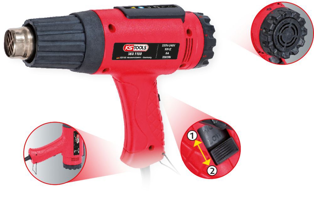 Produktbild KS Tools Heißluft-Gerät Satz inkl. 4 Aufsätze bild 2