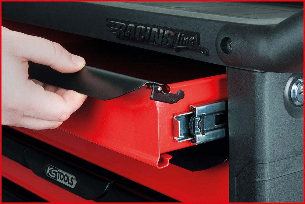 Produktbild KS TOOLS RACINGline SCHWARZ/ROT Werkstattwagen mit 7 Schubladen bild 5