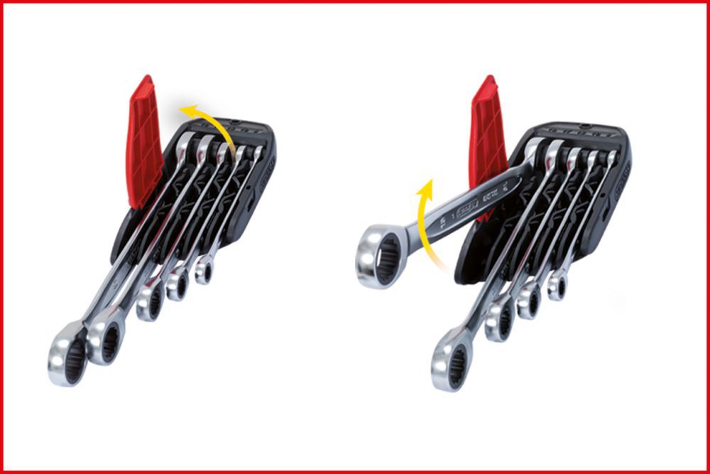 Produktbild KS Tools GEARplus Ratschenringmaulschlüssel Satz umschaltbar 5-teilig 8 - 19 mm bild 5
