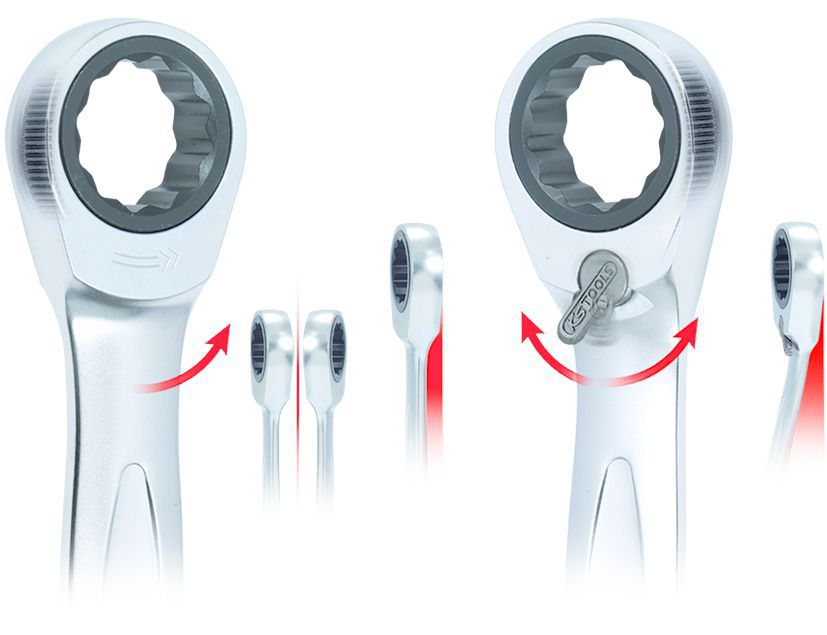 Produktbild KS Tools DUO GEAR Ringmaulschlüssel Satz Maul Ratschenfunktion 5-teilig umschaltbar bild 9