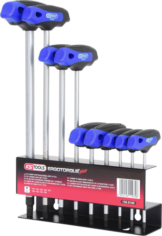 Produktbild KS Tools ERGOTORQUEplus T Griff Torx Winkelstiftschlüssel Satz 9 Teile