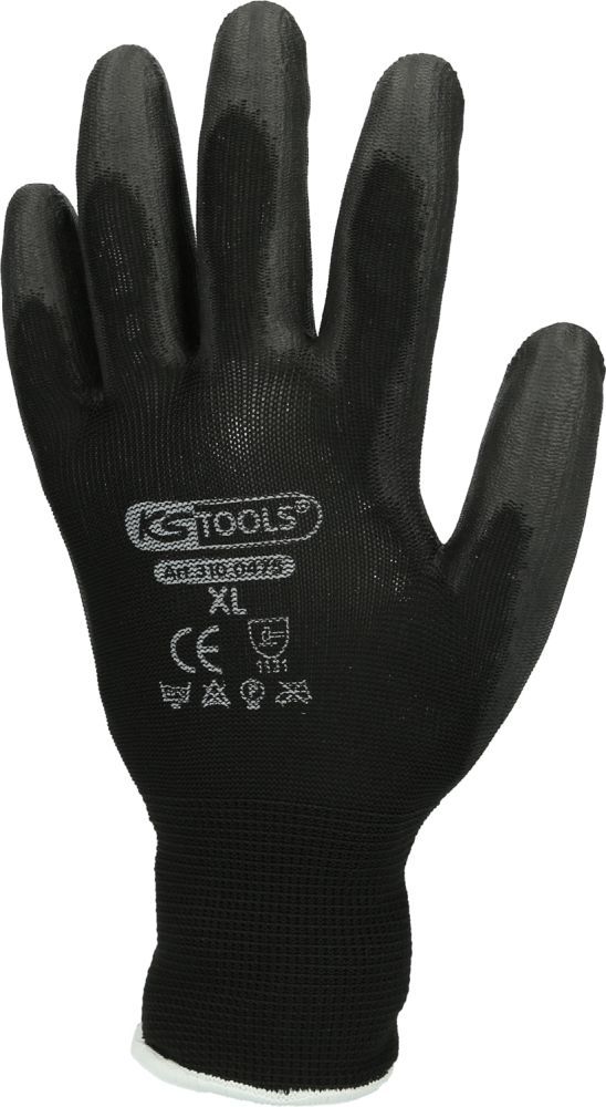 Produktbild KS Tools Mikro-Feinstrickhandschuhe, schwarz, 10, 12 Paar
