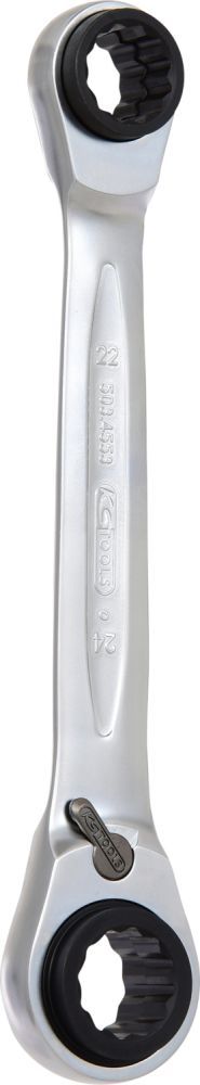 Produktbild KS Tools 4 in 1 GEARplus umschaltbar Doppel Ratschenringschlüssel 21 x 22 x 24 x 27mm