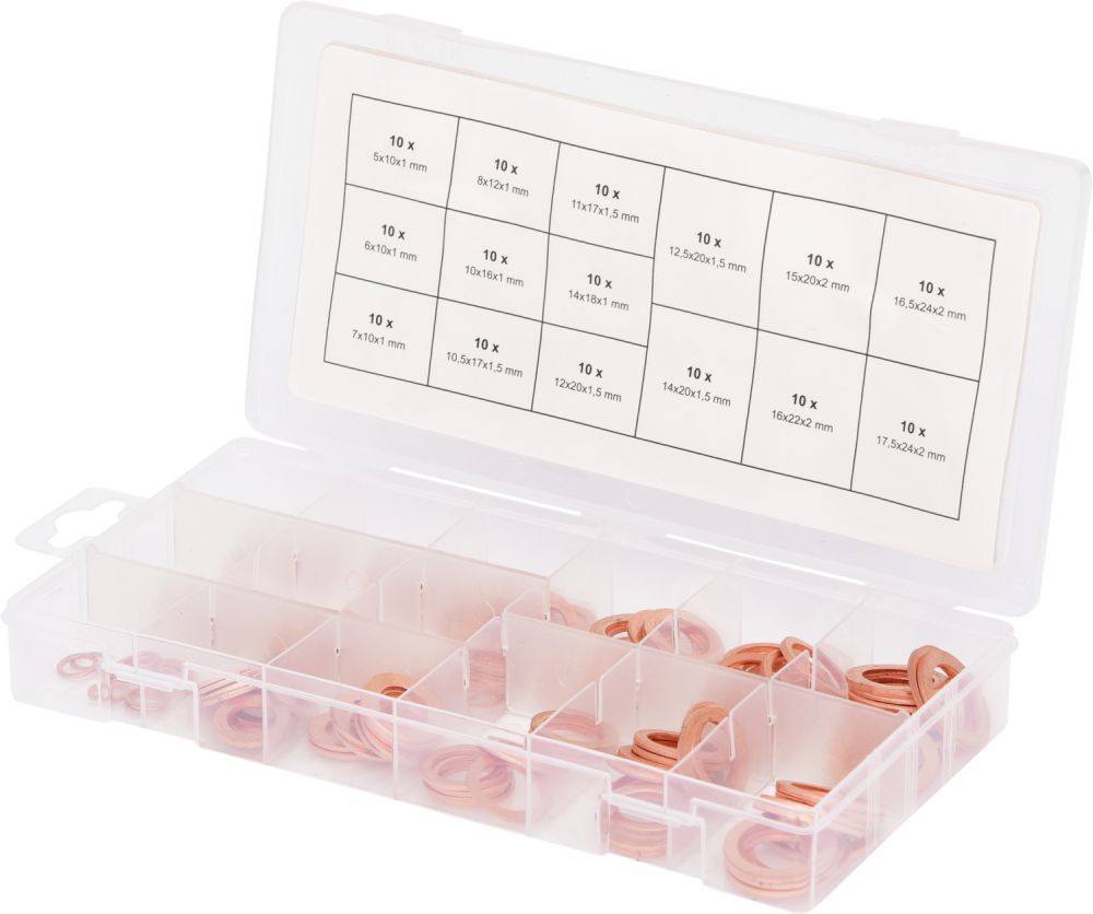 Produktbild KS Tools Sortiment Kupfer Dichtringe Durchmesser 5-17,5mm 150 tlg.