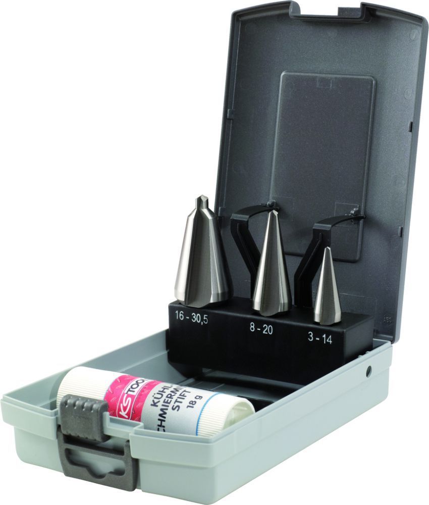 Produktbild KS Tools HSS Co Blechschälbohrer Satz Kunststoffkassette 4-teilig