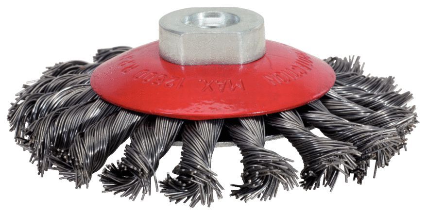 Produktbild KS Tools Rostfreie Kegelform-Stahldrahtrundbürste, 0,5mm, Ø 100mm