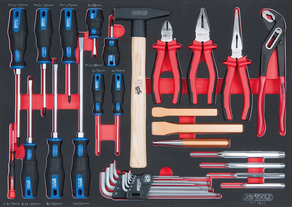 Produktbild KS Tools SCS Zangen- und Schraubendreher Satz 33-teilig in 1/1 Systemeinlage