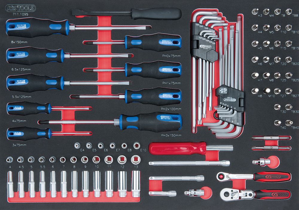 Produktbild KS Tools SCS 1/4 Zoll Steckschlüssel Satz 95-teilig in 1/1 Systemeinlage