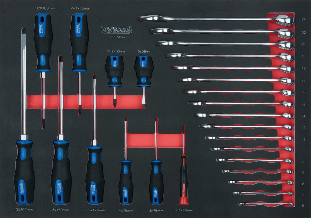 Produktbild KS Tools SCS Ringmaulschlüssel Satz 27 Teile in 1/1 Systemeinlage