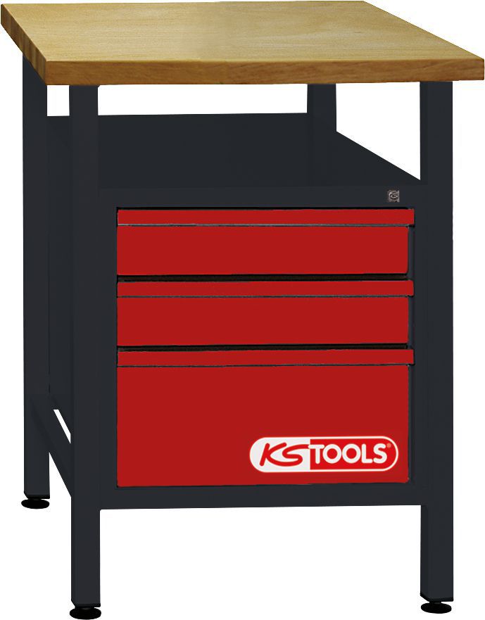 Produktbild KS TOOLS Werkbank mit 3 Schubladen H840xB600xT600mm