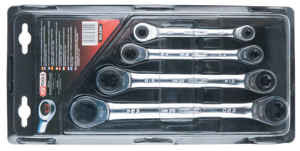 Produktbild KS Tools GEARplus Torx-E-Doppel-Ratschenringschlüssel-Satz, 4-tlg.