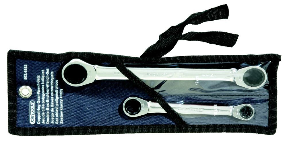 Produktbild KS Tools GEAR plus Doppel Ratschenringschlüssel Satz 2 teilig